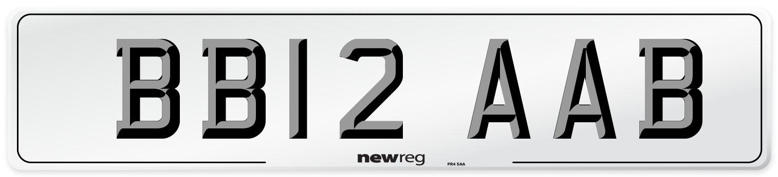 BB12 AAB Number Plate from New Reg